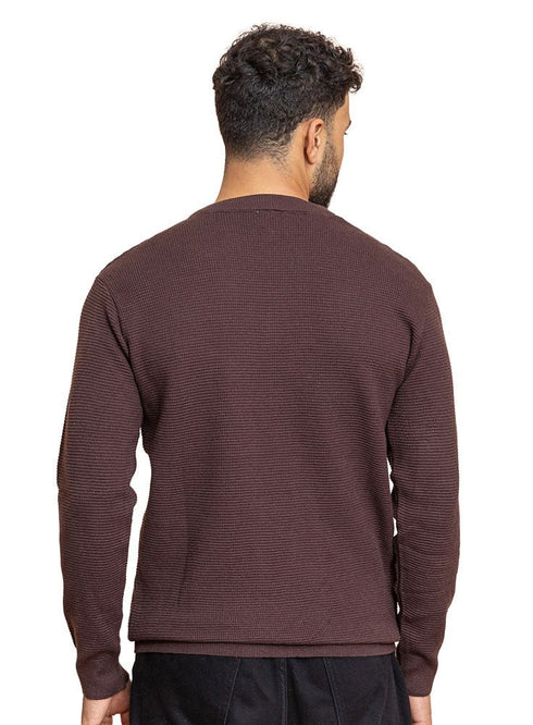Dark Brown Design 2420 Round Pullover - Khotwh